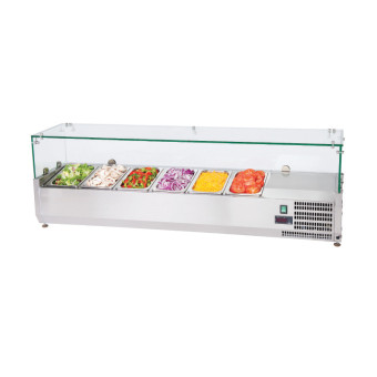 Atosa Counter Glass Top Salad Prep Fridge 8 x 1/4 GN
